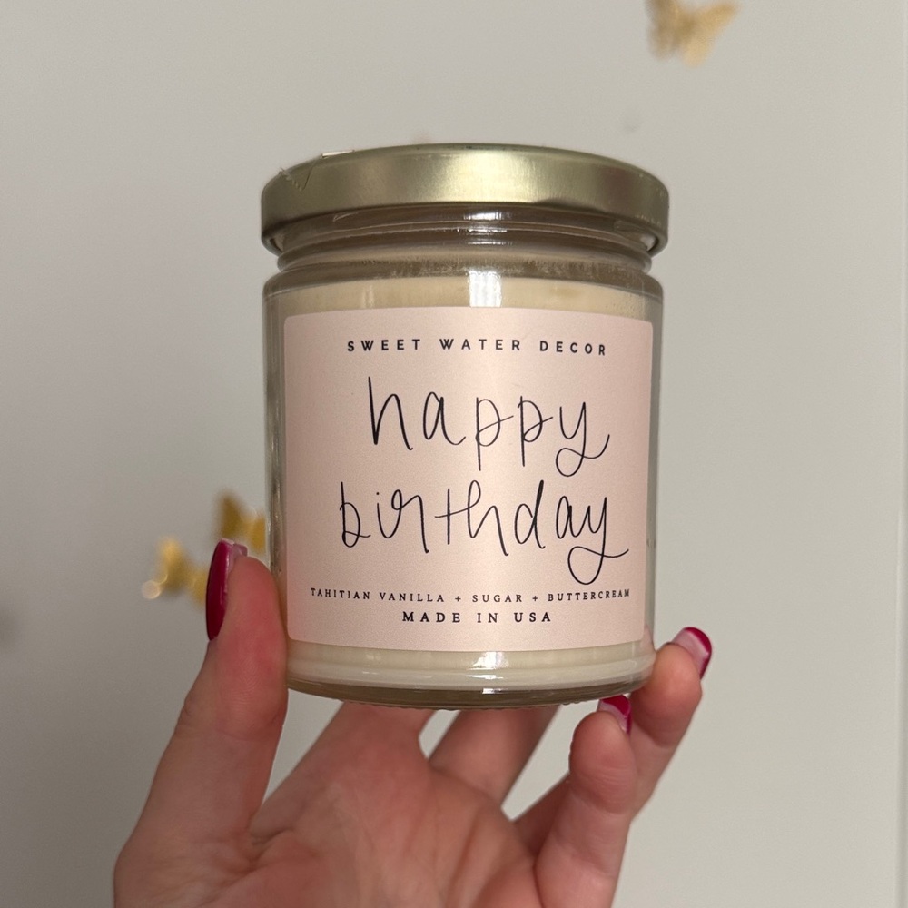 Happy Birthday Candle - Cream - Picture 1 of 3